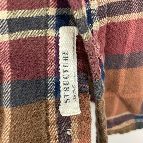 Vintage Structure Plaid Button-Up Shirt Men SZ M Cotton - Picture 4 of 9